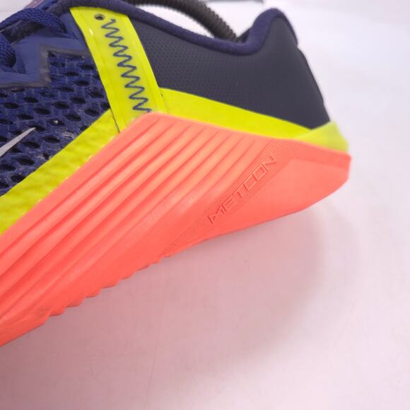 Nike Metcon 6 Lace UP Athletic Running Shoe Mens Size 8 CK9388-400 Blue Orange - Picture 8 of 10
